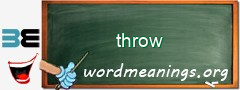 WordMeaning blackboard for throw